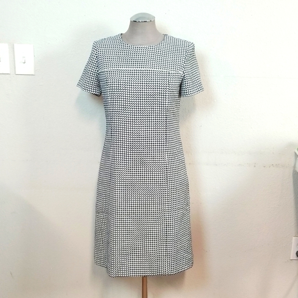 Courreges Short Sleeve Geometric Style Mini Dress Sz 4